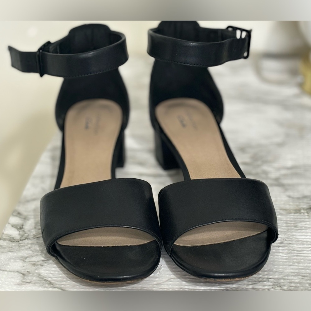 Clark’s Collection Black Ankle Strap Heel
